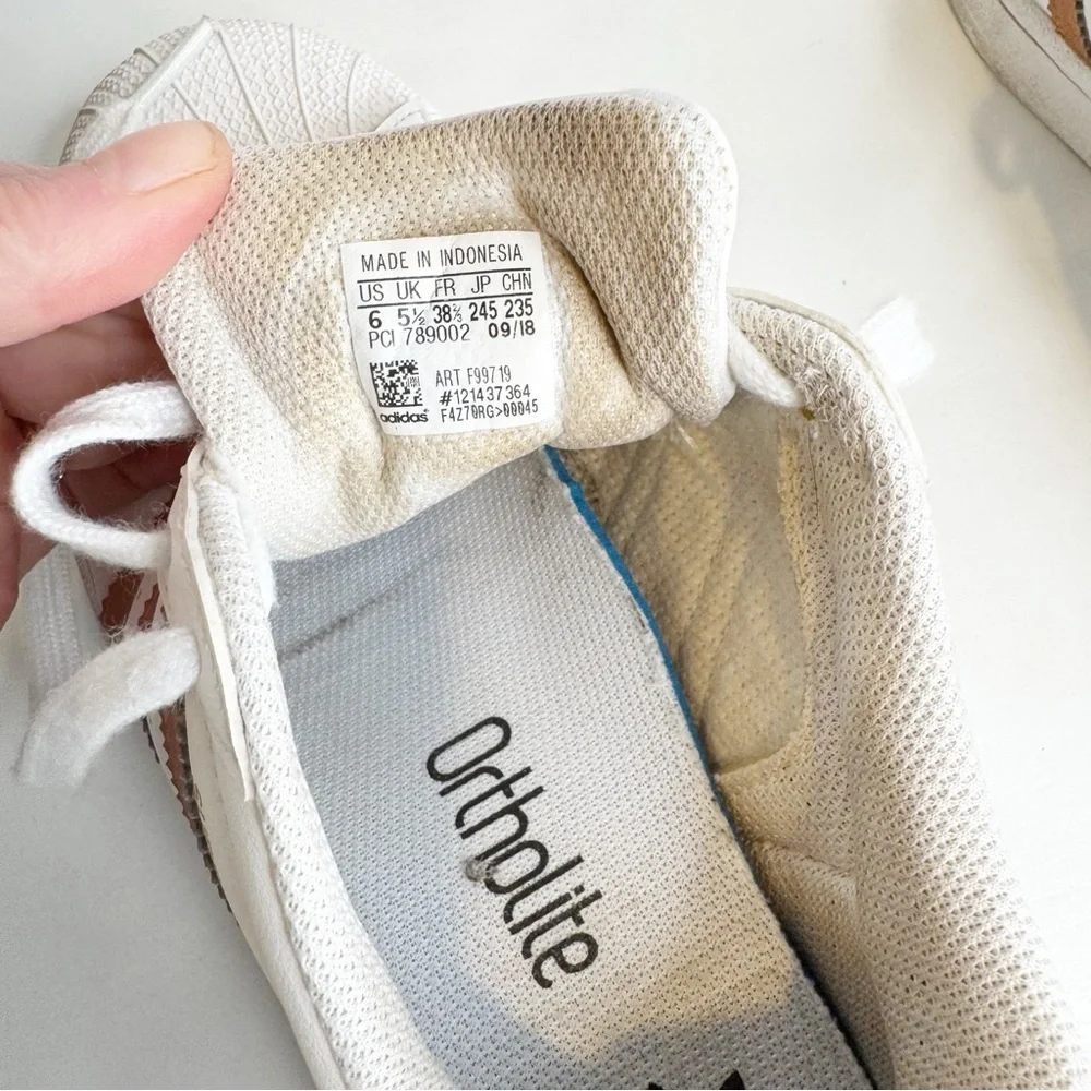 Adidas Originals‎ | Superstar White Copper Sneakers — Shell Toe Shoes Sz. 6